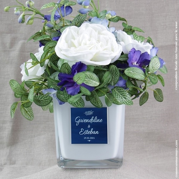 Vase personnalisé pour décoration florale de mariage